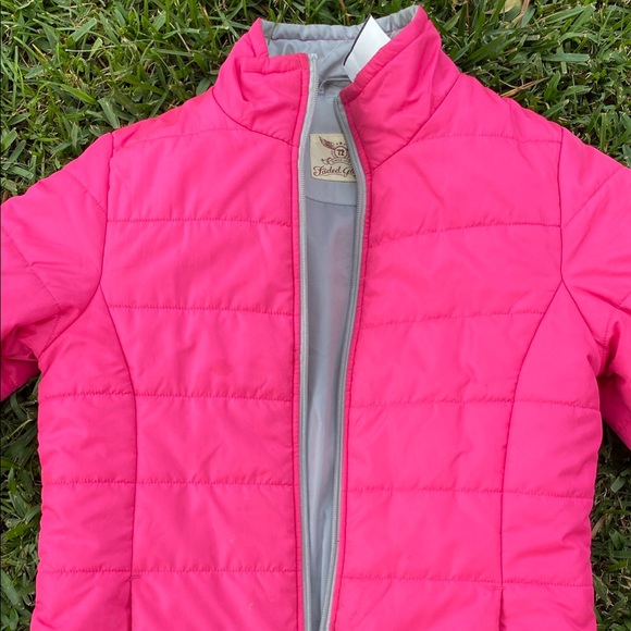 Hot Pink Faded Glory Puffer Jacket - Picture 3 of 4
